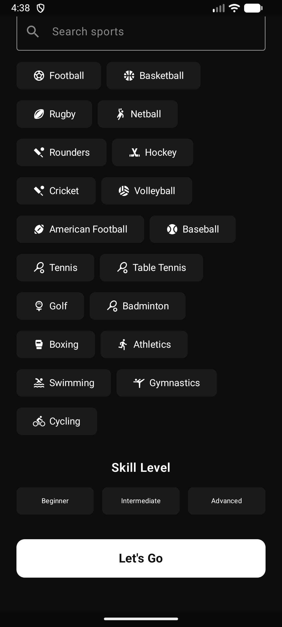 Onboarding screen